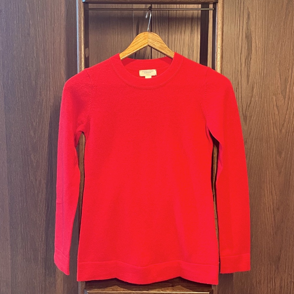 Deep Red Cashmere Crewneck Sweater Sz. XXS